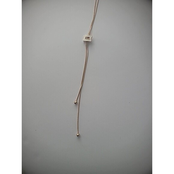 Vintage Versona Necklace Gold Tone Rope White Charm Bolo Jewelry Costume - Picture 7 of 11